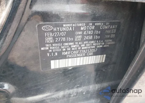 2007 Hyundai Azera Limited/Se from USA, damaged, VIN KMHFC46F77A212057